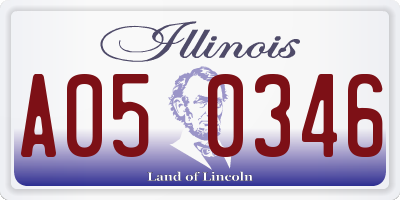 IL license plate A050346