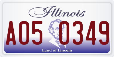 IL license plate A050349
