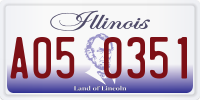 IL license plate A050351