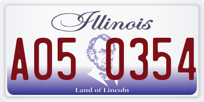 IL license plate A050354