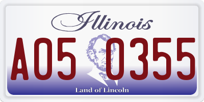 IL license plate A050355