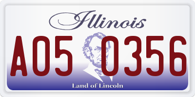 IL license plate A050356