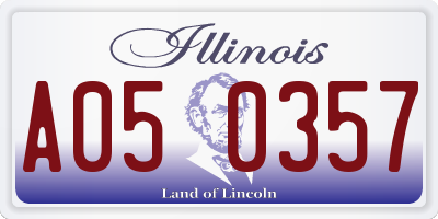 IL license plate A050357