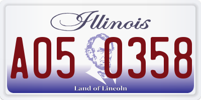 IL license plate A050358