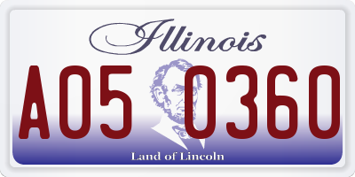 IL license plate A050360