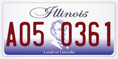 IL license plate A050361