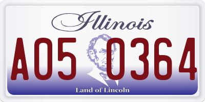IL license plate A050364