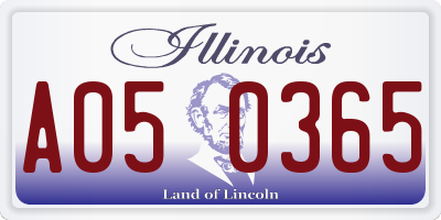 IL license plate A050365
