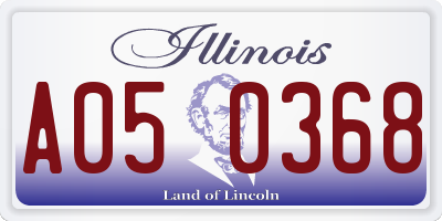 IL license plate A050368