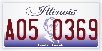 IL license plate A050369