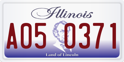 IL license plate A050371