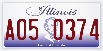 IL license plate A050374