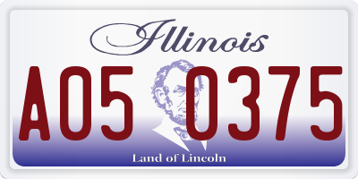 IL license plate A050375