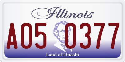 IL license plate A050377