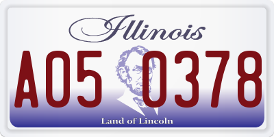IL license plate A050378
