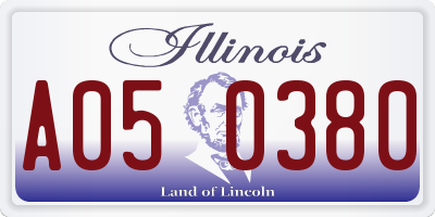 IL license plate A050380