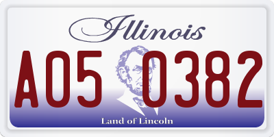 IL license plate A050382