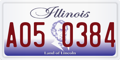 IL license plate A050384