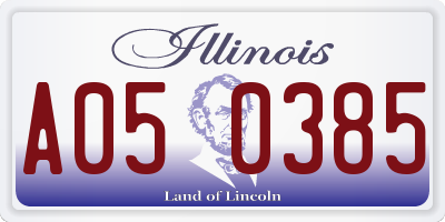 IL license plate A050385