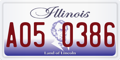 IL license plate A050386