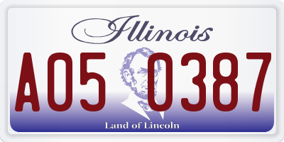 IL license plate A050387