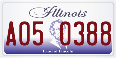 IL license plate A050388