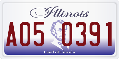 IL license plate A050391