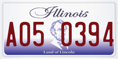 IL license plate A050394