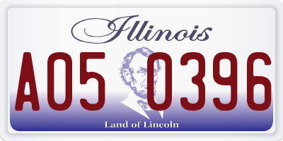 IL license plate A050396