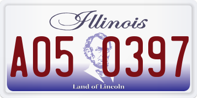IL license plate A050397