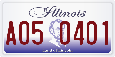 IL license plate A050401