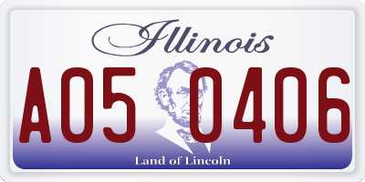 IL license plate A050406