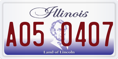 IL license plate A050407