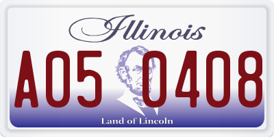 IL license plate A050408