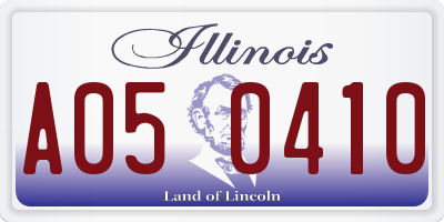 IL license plate A050410