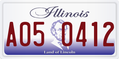 IL license plate A050412