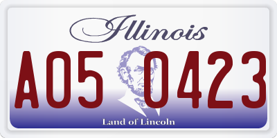 IL license plate A050423