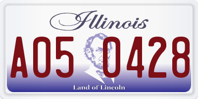 IL license plate A050428