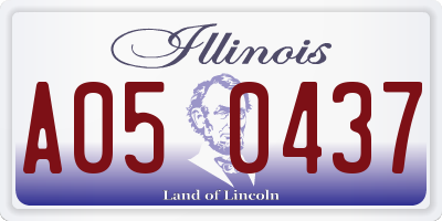 IL license plate A050437