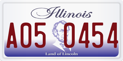 IL license plate A050454