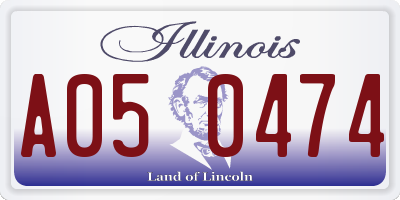 IL license plate A050474