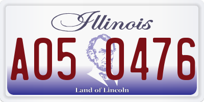 IL license plate A050476