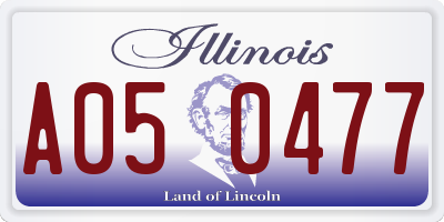 IL license plate A050477