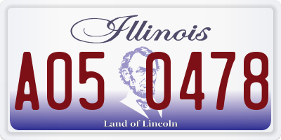 IL license plate A050478
