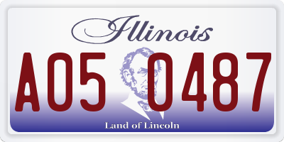 IL license plate A050487