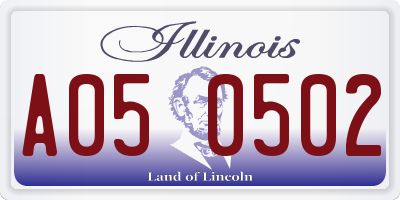 IL license plate A050502