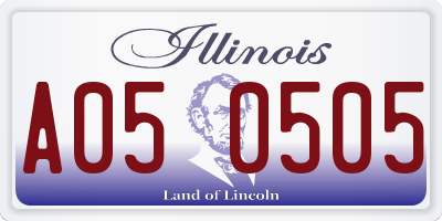 IL license plate A050505