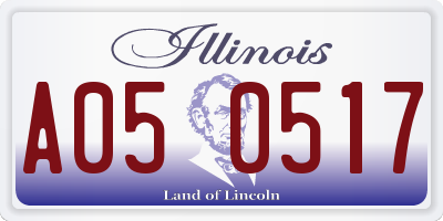 IL license plate A050517