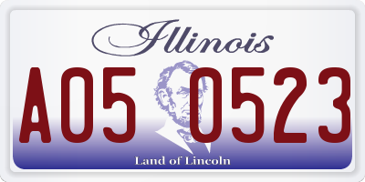 IL license plate A050523