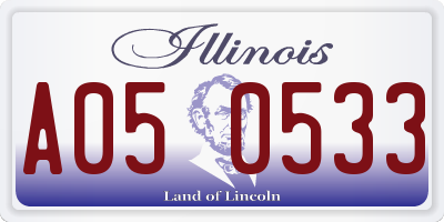 IL license plate A050533
